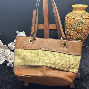 Brown and Tan Women's Tote Bag